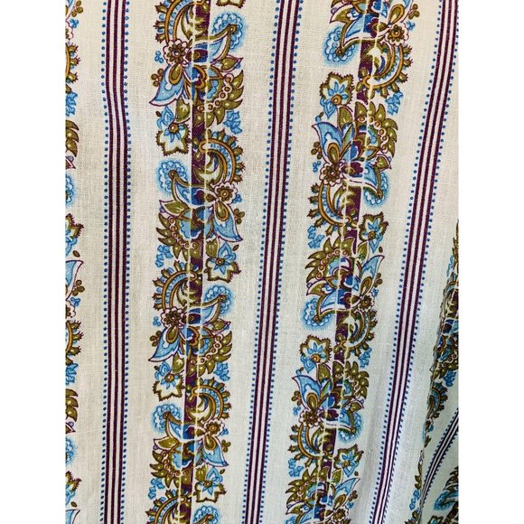 Vintage 1970s Floral Blouse Boho Land 'N Sea Striped Top | B 52" - Picture 5 of 9